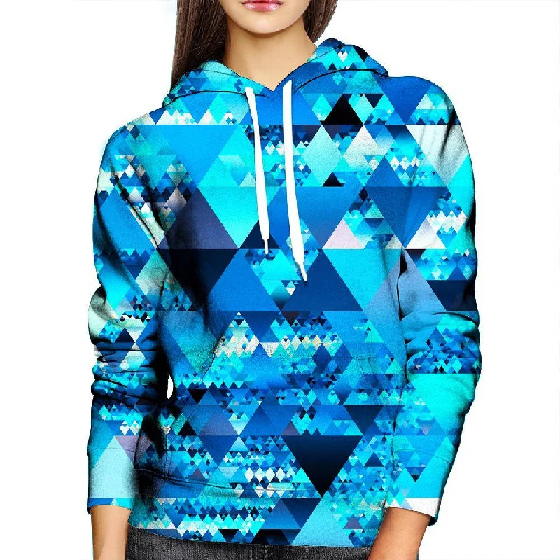 Blue Crystals Womens Hoodie