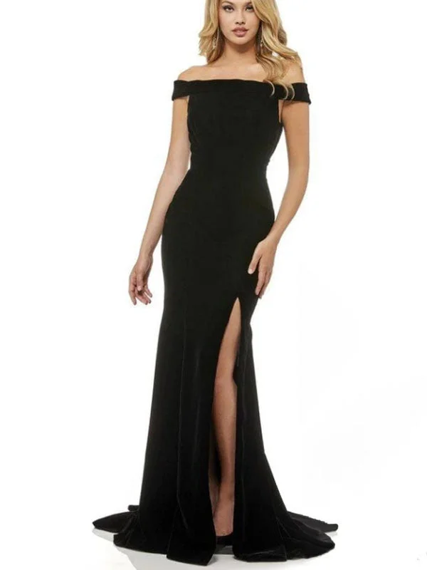 Super Deal Modern Women's Formal Dress Black Backless Velour Floor-Length Split Formal Dress Gossip Gowns Super Deal Modern Women's Formal Dress Black Backless Velour Floor-Length Split Formal Dress Gossip Gowns