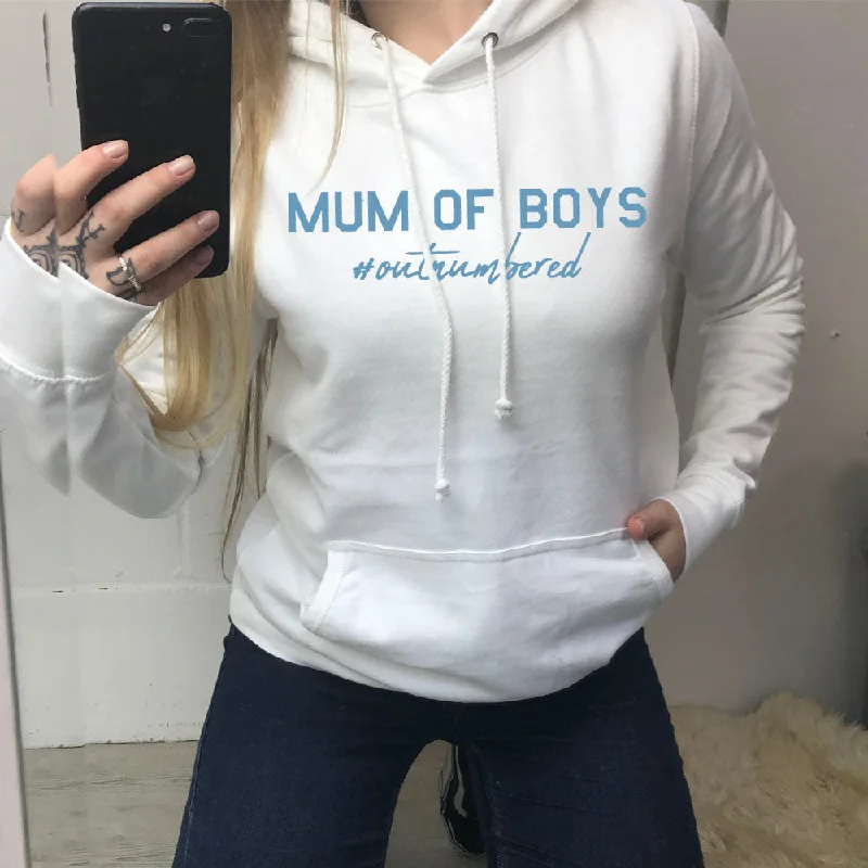 Mum of Boys Hashtag Outnumbered Hoodie (MRK X)