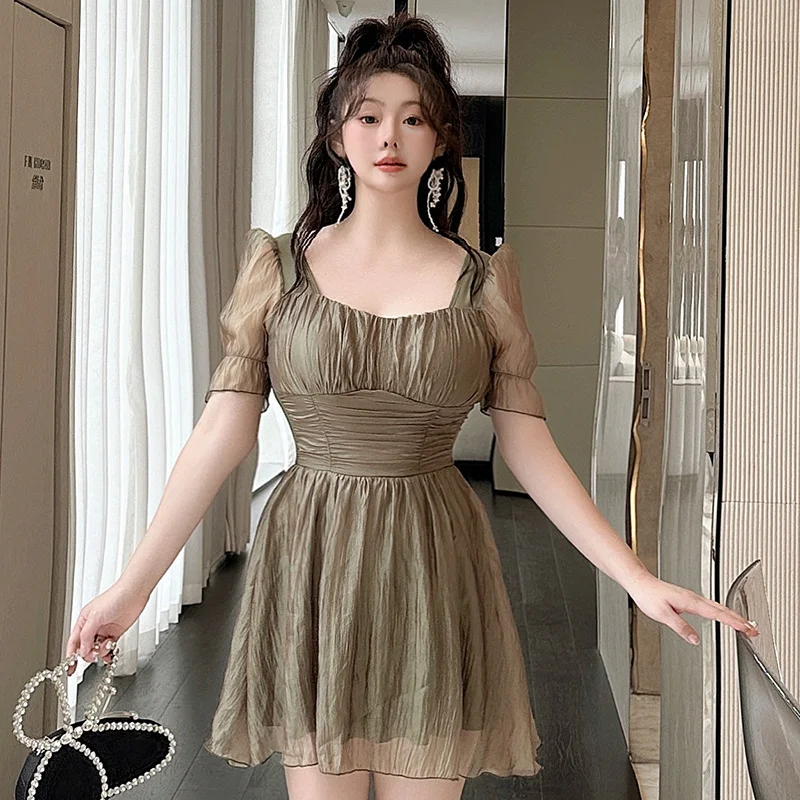 While Supplies Last Plus Size Korean Dress Short Sleeve Dress Swimsuit