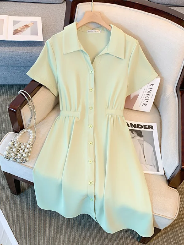 Plus Size Short Sleeve Shirt Dress