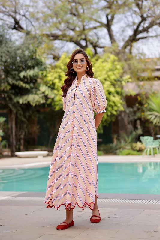 Overstock Stripe A-line Maxi Dress