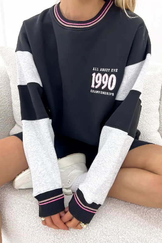 Don't Wait Championship Oversized Crew Black