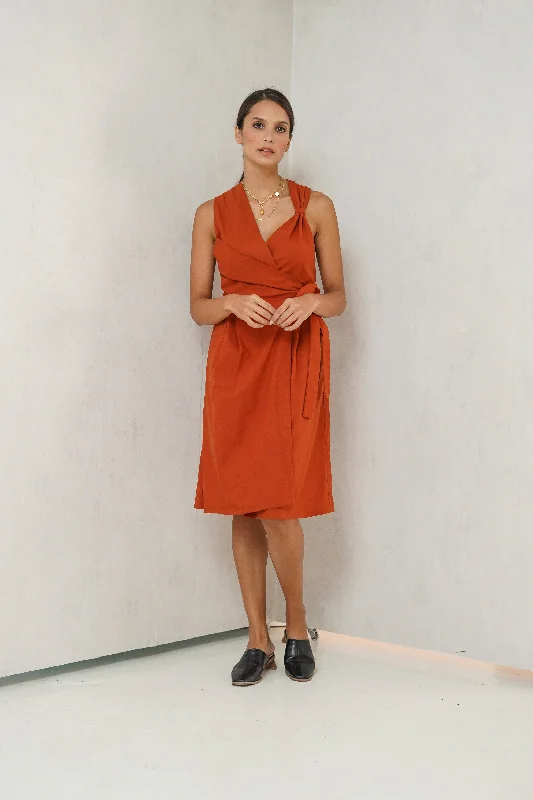 Price Rollback Avery Overlap Nursing Dress     (Scarlet Wine)
