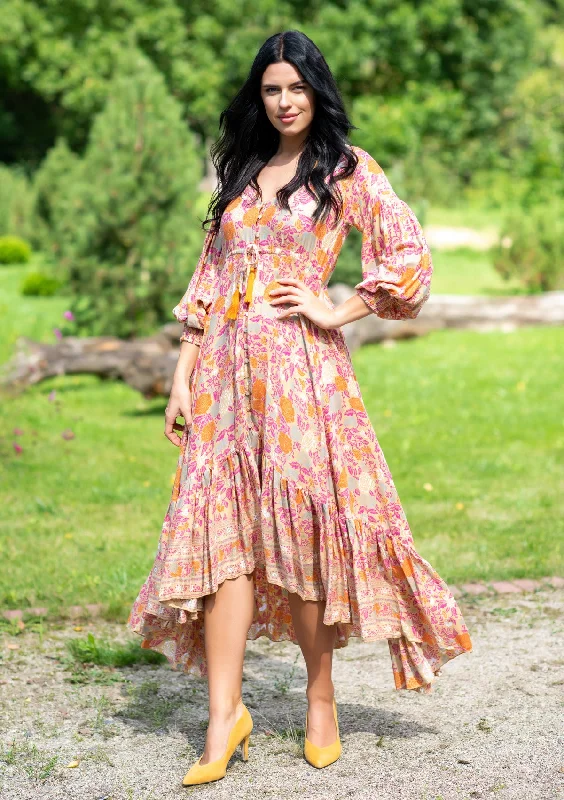 Savings Galore Francesca Gold Orange Dress