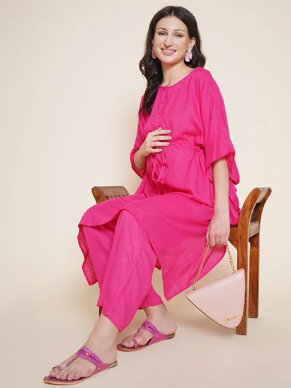 Members Only Pink Maternity and Nursing Kaftan Set