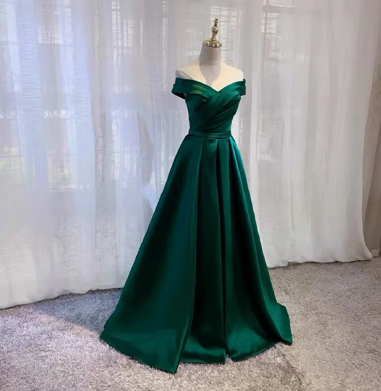 Last Chance Prom Dresses, Off Shoulder Satin Evening Dress, Party Dress