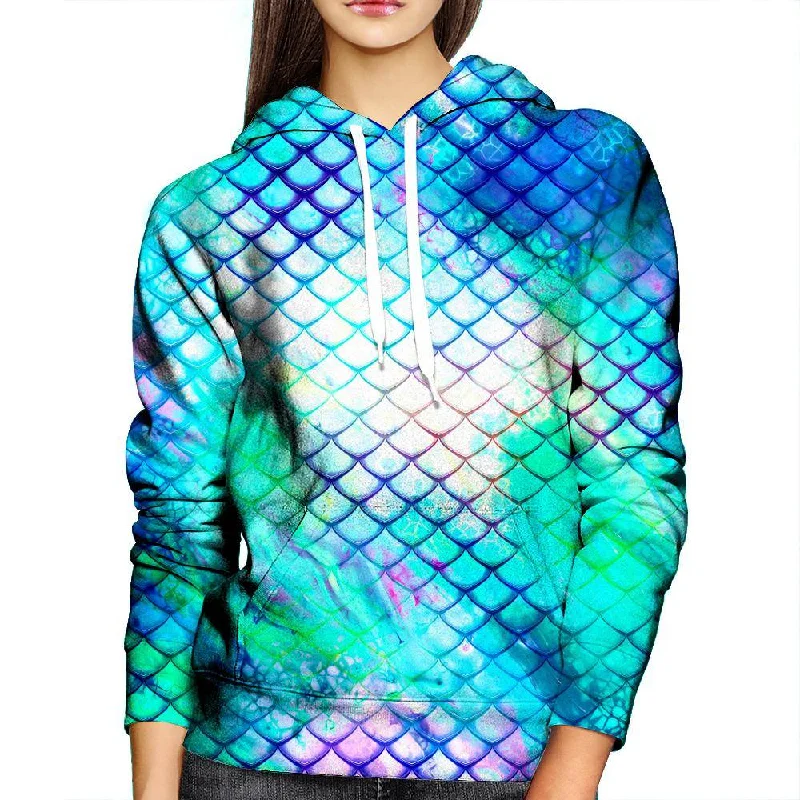 Bargain Prices Teal Dragon Scales Womens Hoodie