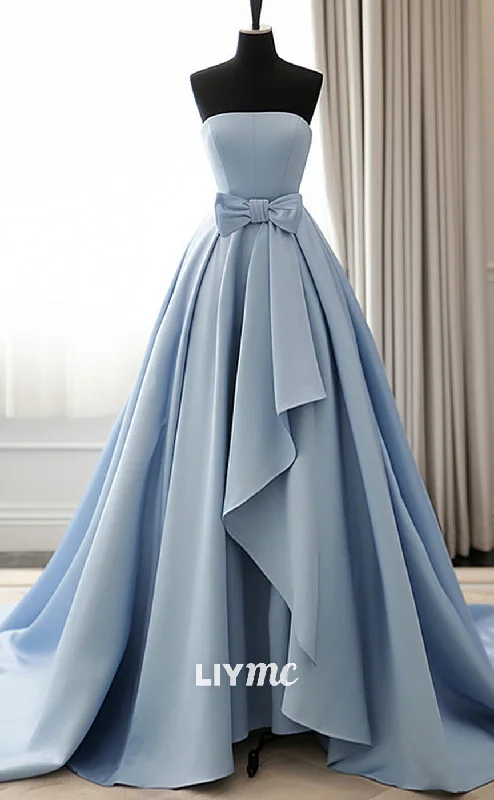 Overstock LP1908 - Simple A-Line Satin Blue Long Prom Dress, Blue Long Evening Dress Overstock LP1908 - Simple A-Line Satin Blue Long Prom Dress, Blue Long Evening Dress