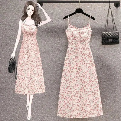 Extra Savings Plus Size Korean Ditsy Floral Camisole Dress