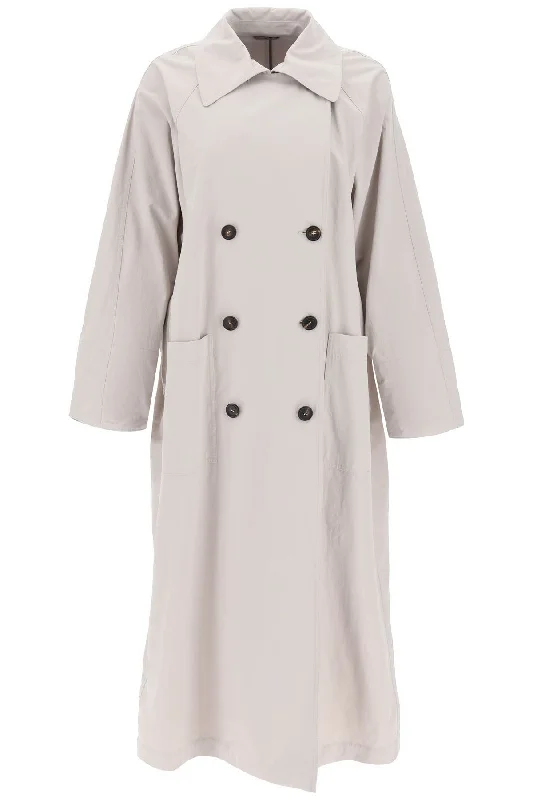 Stock Clearance BRUNELLO CUCINELLI double-breasted trench coat with shiny cuff details
