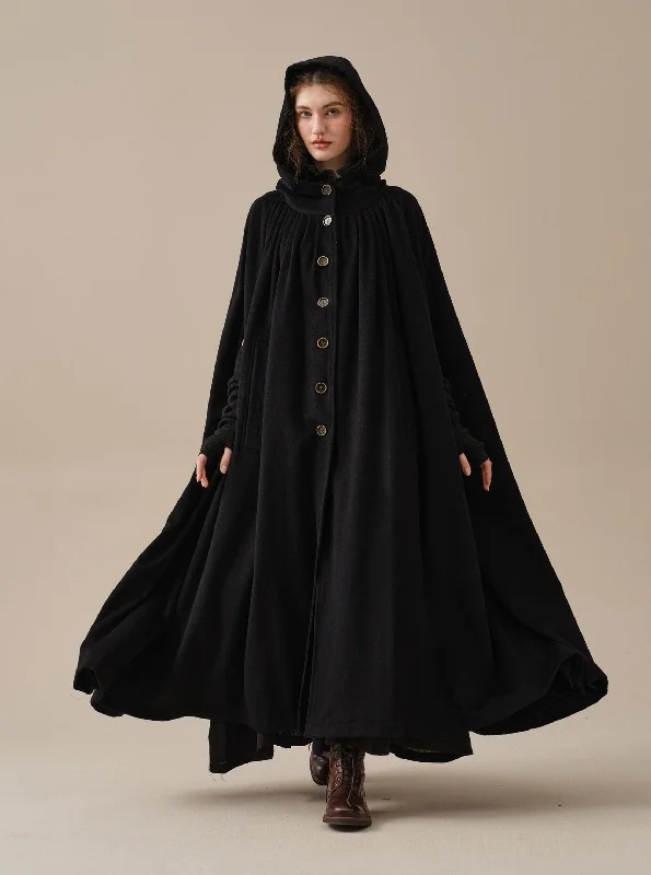 Year-End Clearance ARIEL 14 | HOODED WOOL CLOAK COAT