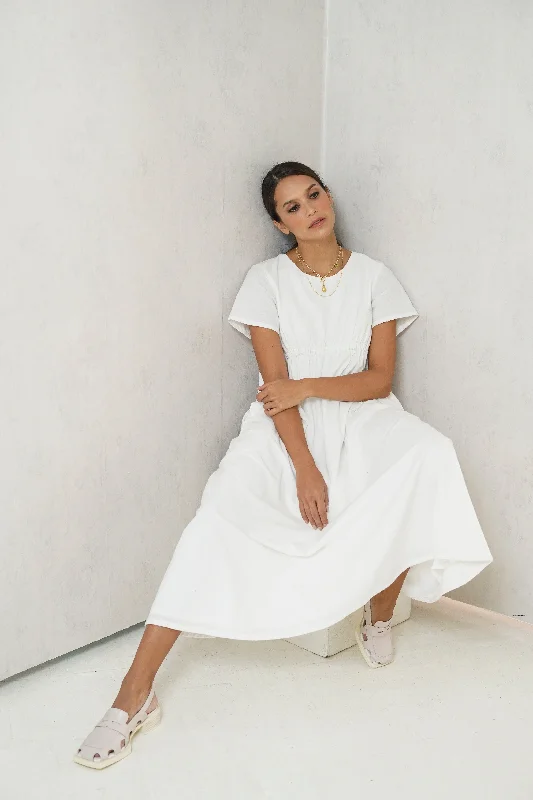 YEAR-End Sale Gianna Nursing Dress  (Egg Shell)