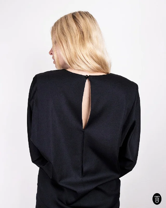 Hot Deal 1980s Yves Saint Laurent Black Haute Couture Sack Dress S