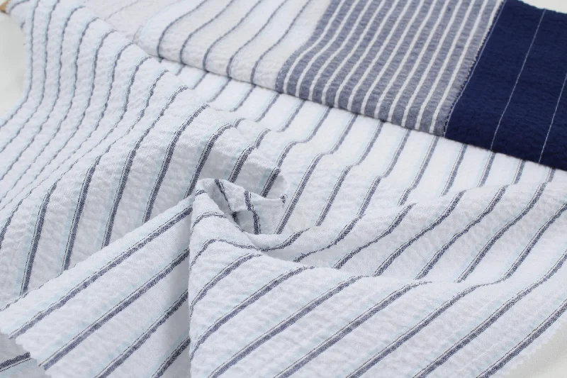 Weekend Deal Light Cotton Seersucker - Stripes - 4 Variants Available