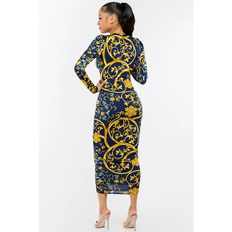 Weekend Deal Ruched Lined Double Layer Midi Dress
