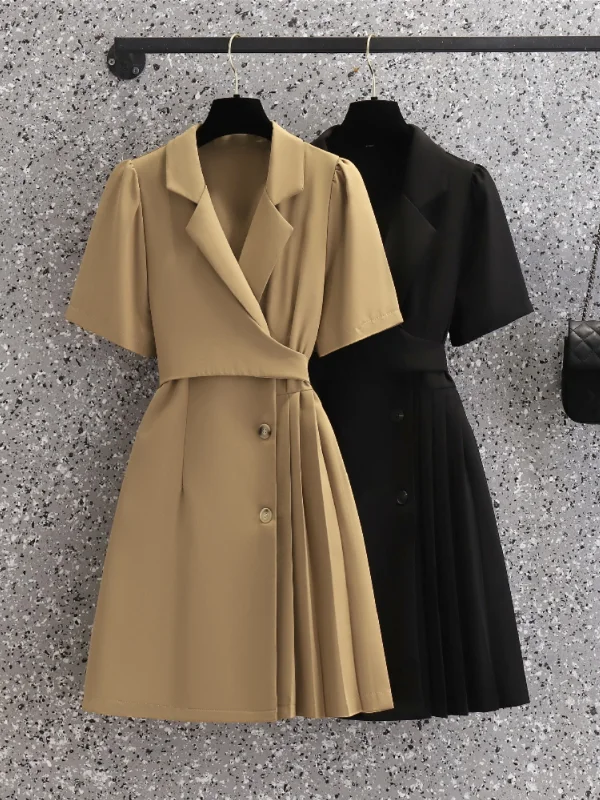 Plus Size Korean Trench Coat Shirt Dress