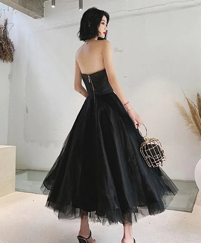Limited Time Discount Black Tulle Short Prom Dress, Black Evening Dress