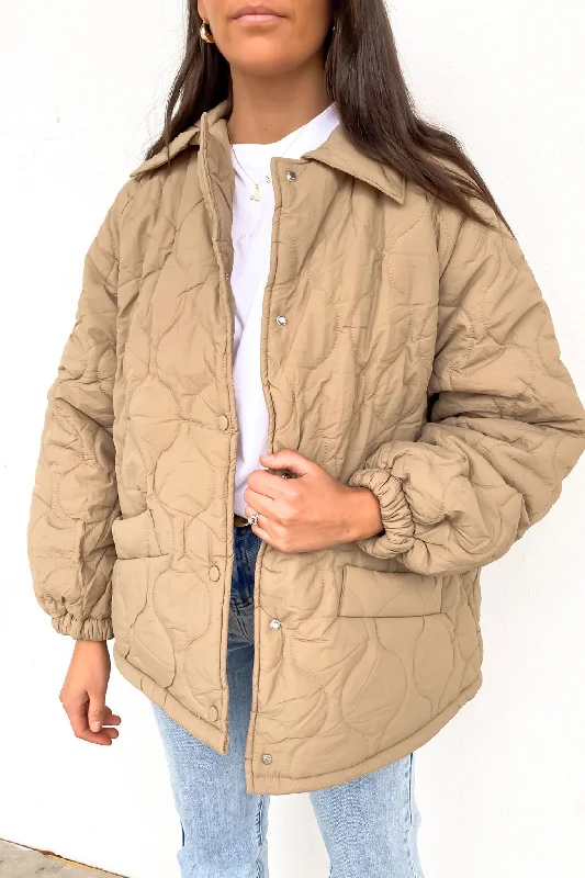 Daily Specials Elyse Quilted Jacket Beige