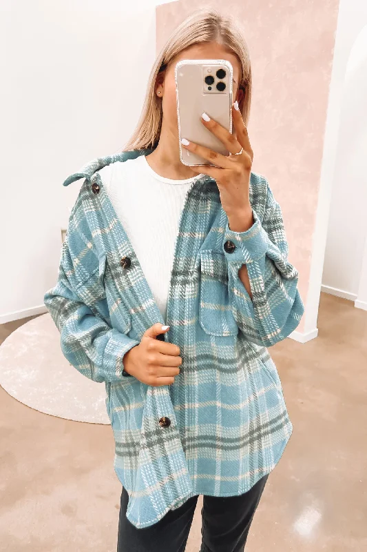 Now or Never Torie Shacket Blue