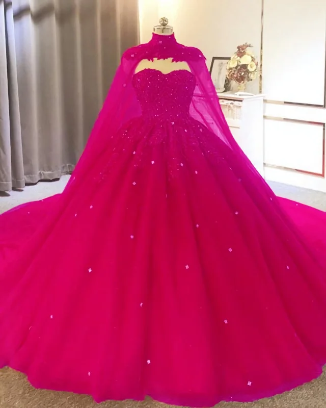 Mega Deal Tulle Ball Gown Quinceanera Dresses, With Cape