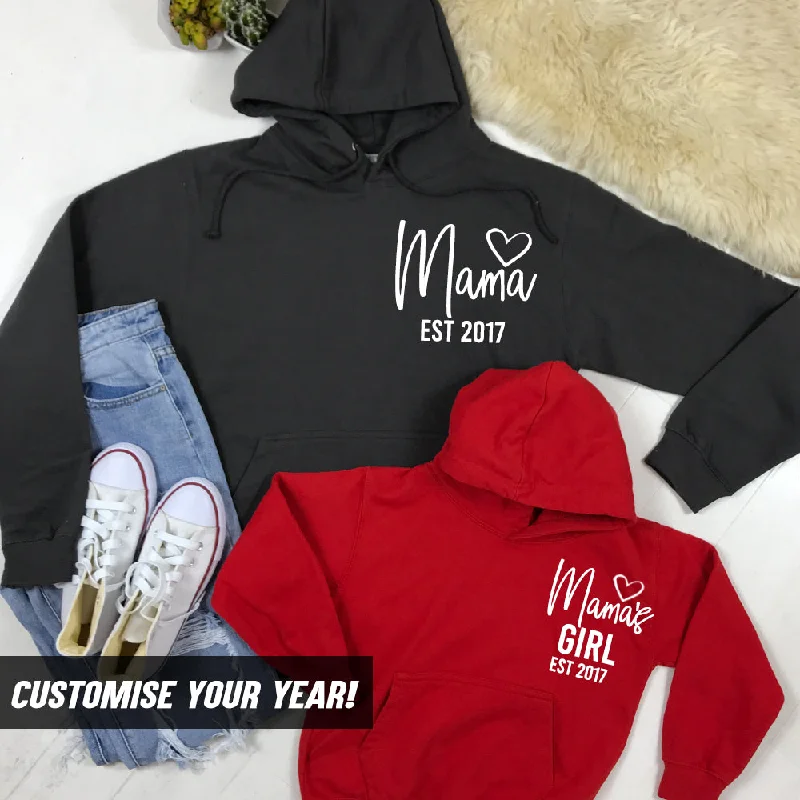 Personalised Mama & Girl Established Mum & Daughter Matching Hoodies (MRK X)