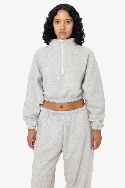 Buy Now CF396 - Cotton Fleece Half Zip Cropped Pullover