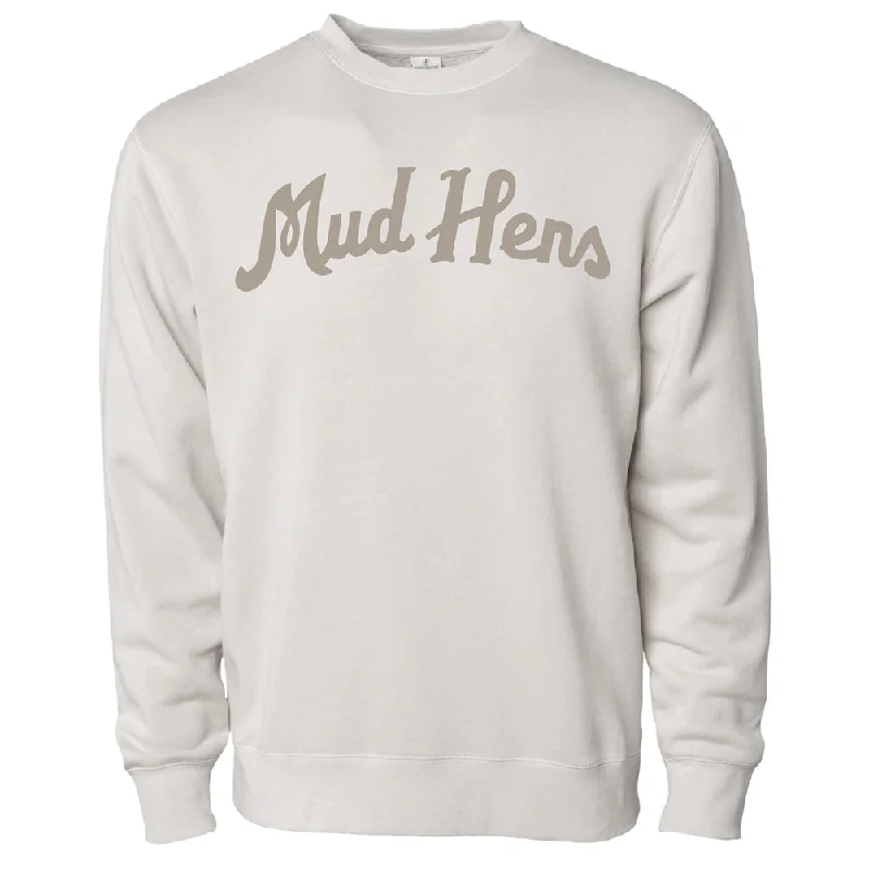 Price Smash Toledo Mud Hens Retro Script Ivory Crewneck Sweatshirt