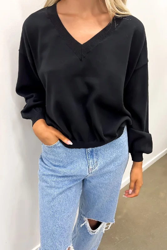 Super Sale Tasmin V Neck Sweater Black