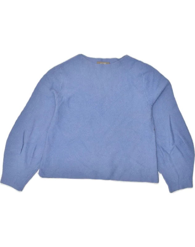 OASIS Womens Crew Neck Jumper Sweater UK 10 Small Blue Viscose