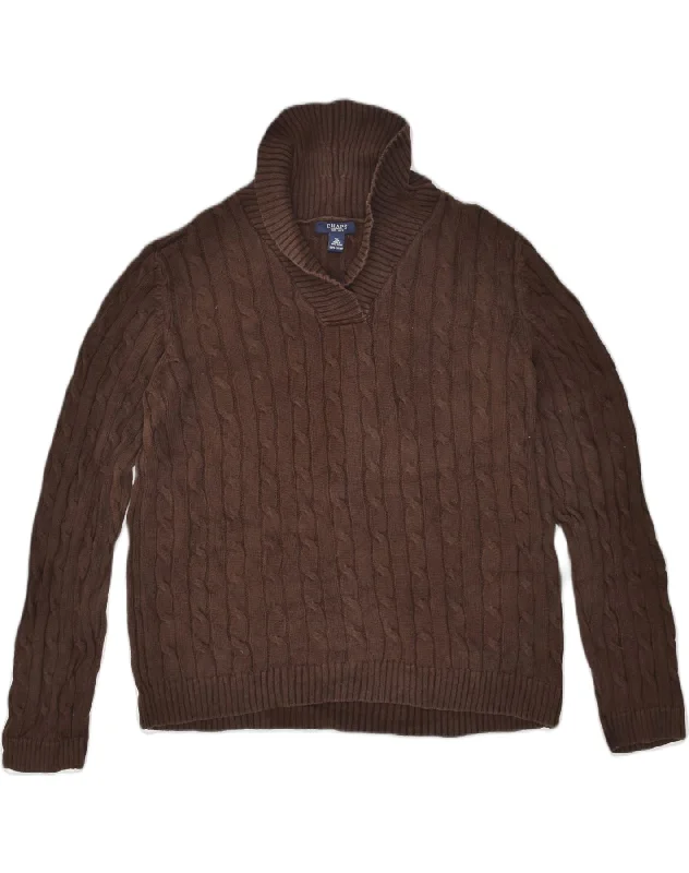 Limited Availability CHAPS Womens Shawl Neck Jumper Sweater UK 18 XL Brown Cotton