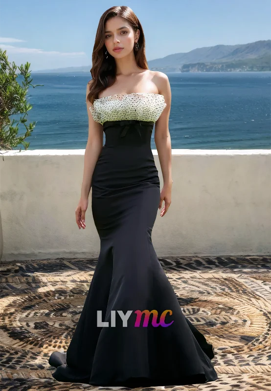 Seasonal Clearance Off-Shoulder Sleeveless Bodycon Mermaid Formal Dress