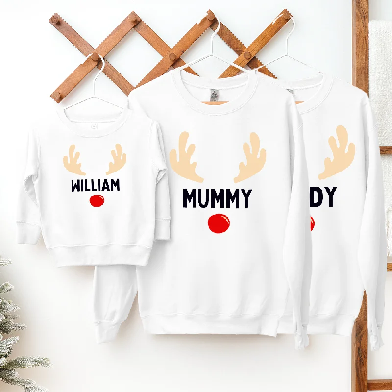 Reindeer Family Matching Christmas Sweatshirts