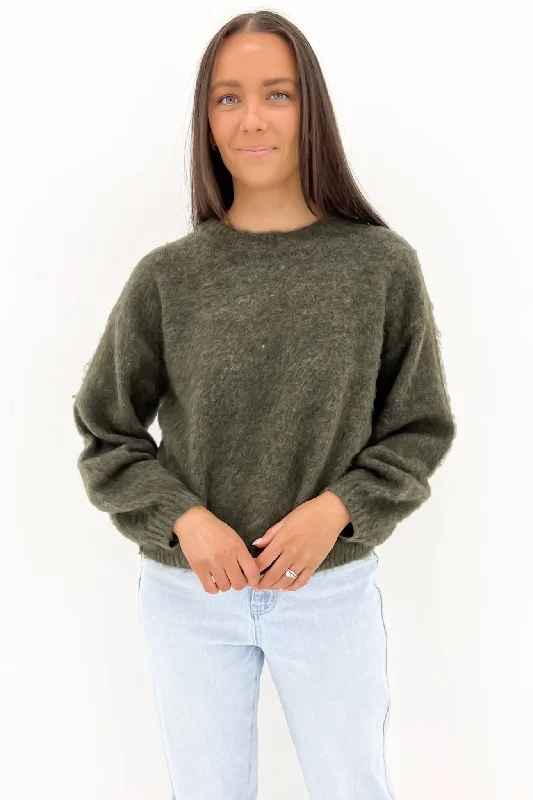 Bargain Prices Prepped Sweater Dark Army