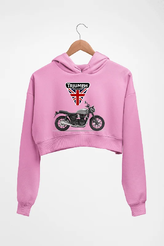 Price Slash Triumph Motorcycles Crop HOODIE FOR WOMEN