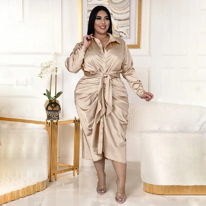 Final Clearance Curvy Plus Size Shirt Dress