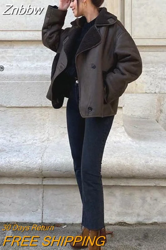 While Supplies Last Znbbw TRAF Office Lady Brown Women Turn-Down Collar Slanted Placket Short Fur Coat 2023 Winter New Windproof Thick Warm Fur While Supplies Last Znbbw TRAF Office Lady Brown Women Turn-Down Collar Slanted Placket Short Fur Coat 2023 Winter New Windproof Thick Warm Fur