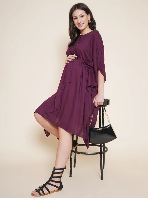 Act Fast Purple Maternity and Nursing Kaftan
