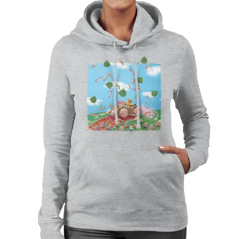 Act Fast Shrek Christmas Gingerbread Man Raining Sweets Women's Hooded Sweatshirt