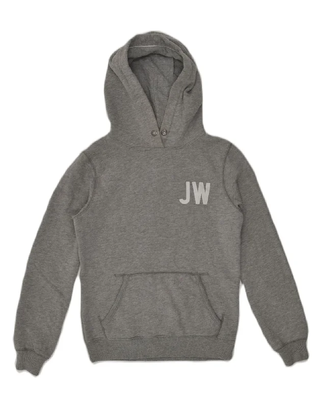 JACK WILLS Womens Graphic Hoodie Jumper UK 8 Small Grey Cotton