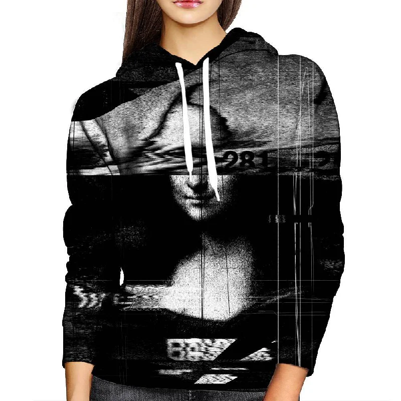 Mona Lisa Glitch Womens Hoodie