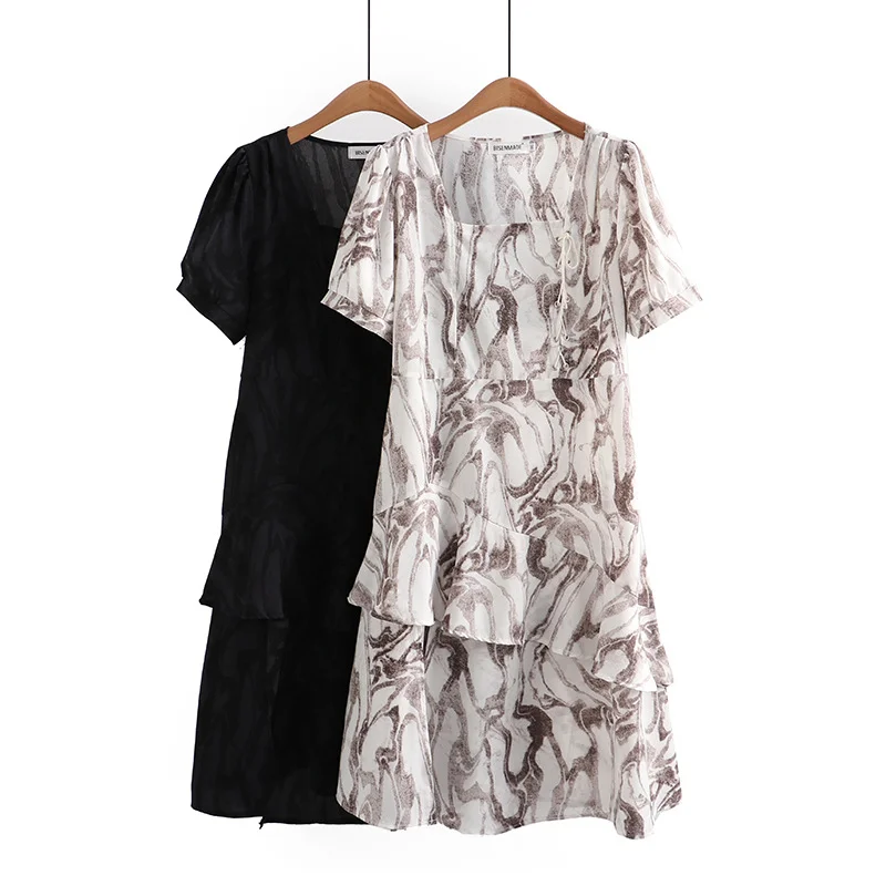 Weekend Deal Plus Size Square Neck Lace Up Midi Dress