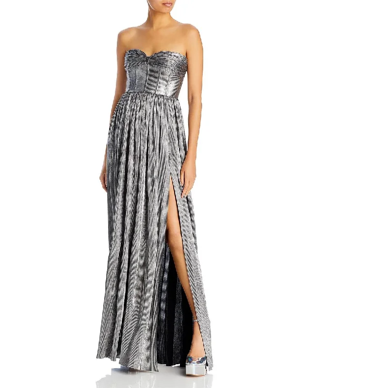 Florence Womens Metallic Strapless Evening Dress