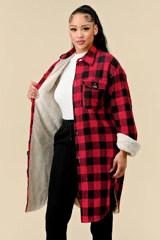 Limited Availability Women's Long Plaid Jacket