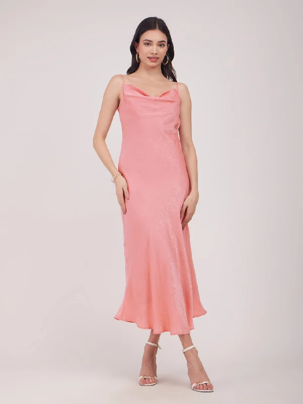 Midnight Sale Satin Slip Dress - Dusty Pink
