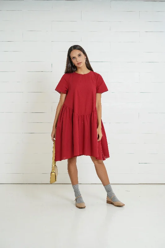 Holiday Sale Olivia Nursing Dress     (Barn Red)