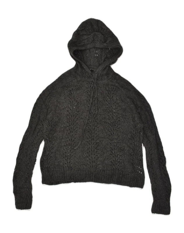 Low Prices J. CREW Womens Hooded Crew Neck Jumper Sweater UK 10 Small Grey Acrylic