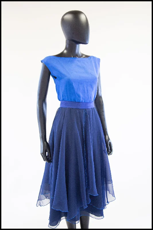 Get It Before It’s Gone Vintage 1970s Blue Chiffon Dance Dress