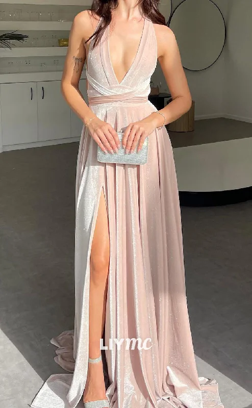 Price Drop LP2057 - V-Neck Sleeveless Open Back Crisscross A-Line Pleated Prom Dress Price Drop LP2057 - V-Neck Sleeveless Open Back Crisscross A-Line Pleated Prom Dress