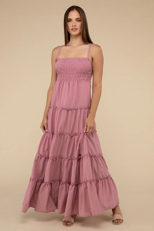 Season Finale Sale Woven Smocked Top Tiered Cami Maxi Dress